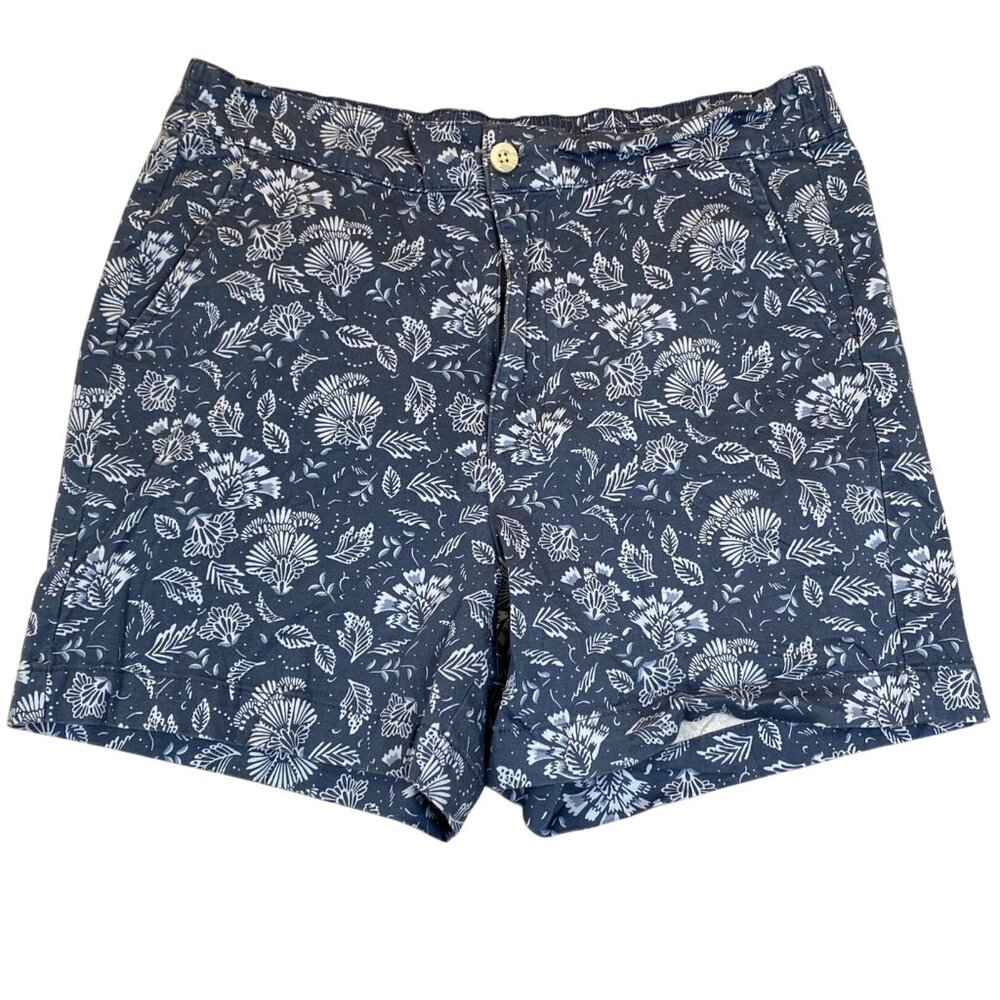Jach's Women's Shorts XL Girlfriend Blue Floral Print Cotton Blend